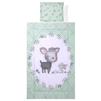 Lenjerie patut Lorelli Classic, 4 piese, 60 x 120 cm, Mielusel, Vernil Lenjerie patut Lorelli Classic, 4 piese, 60 x 120 cm, Mielusel, Vernil