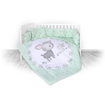 Lenjerie patut Lorelli Classic Lily, 7 piese, 60 x 120 cm, Mielusel, Vernil Lenjerie patut Lorelli Classic Lily, 7 piese, 60 x 120 cm, Mielusel, Vernil