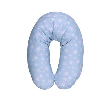 Perna de gravida si alaptare Lorelli Classic, multifunctionala, 190 cm, Bleu/Alb Perna de gravida si alaptare Lorelli Classic, multifunctionala, 190 cm, Bleu/Alb