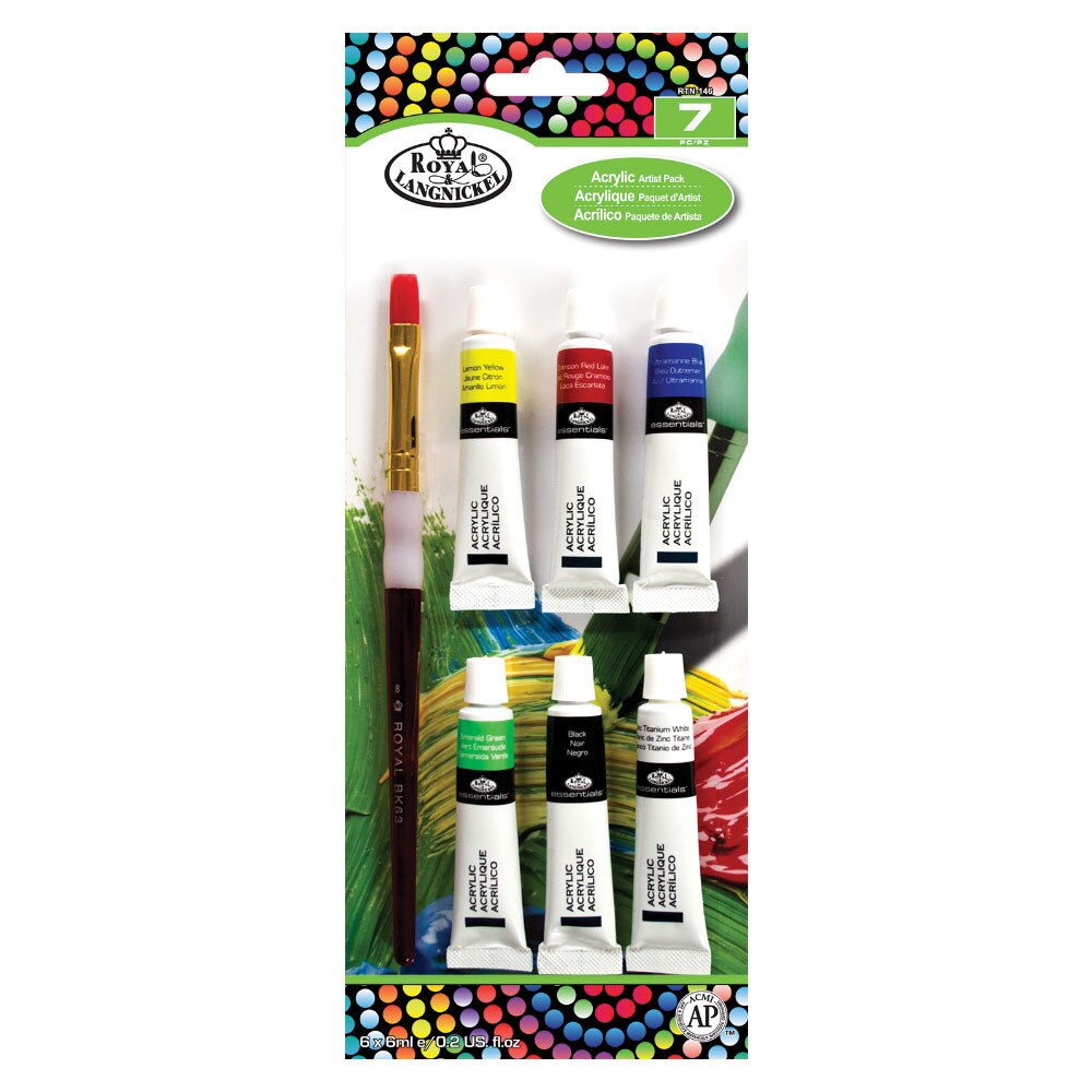 Set pensula si culori acrilice 6x6 ml Royal & Langnickel