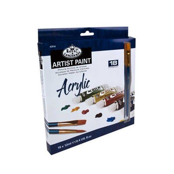 Set culori acrilice 18x12ml cu 2 pensule fir sintetic Set culori acrilice 18x12ml cu 2 pensule fir sintetic
