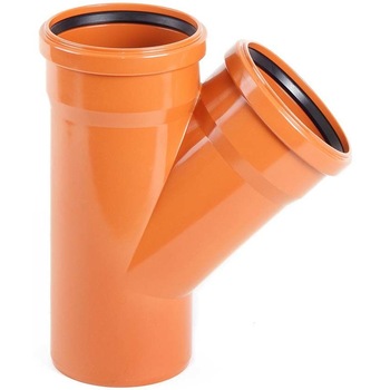 Ramificatie PVC cu inel si garnitura, 110 x 110 x 45° mm Ramificatie PVC cu inel si garnitura, 110 x 110 x 45° mm