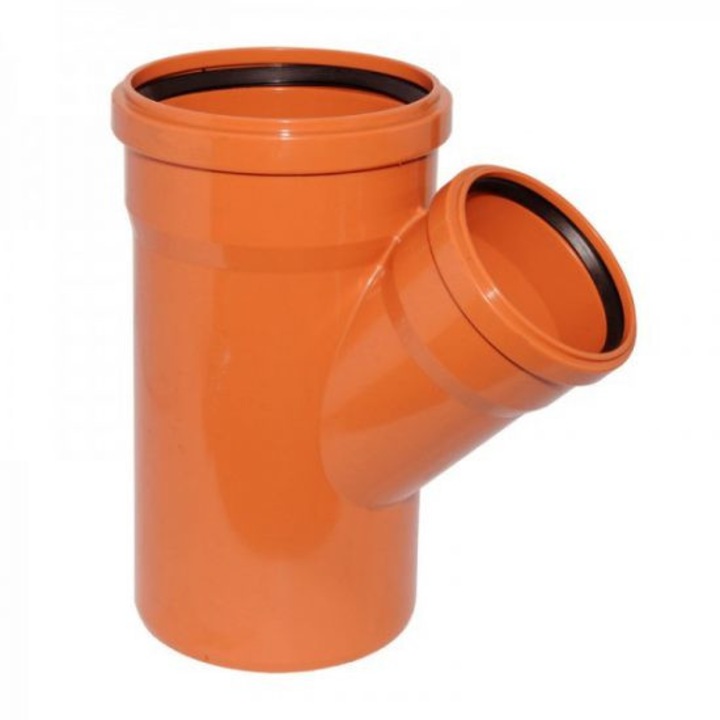 Ramificatie PVC cu inel si garnitura, 125 x 110 x 45° mm