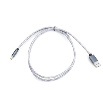 Cablu Nylon USB - USB tip C 3.0 / 3.1 / Alb Cablu Nylon USB - USB tip C 3.0 / 3.1 / Alb