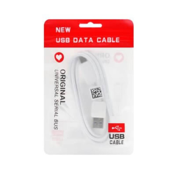 Adatkábel: Type-C (USB-C) / USB 3.0 fehér adatkábel 1m