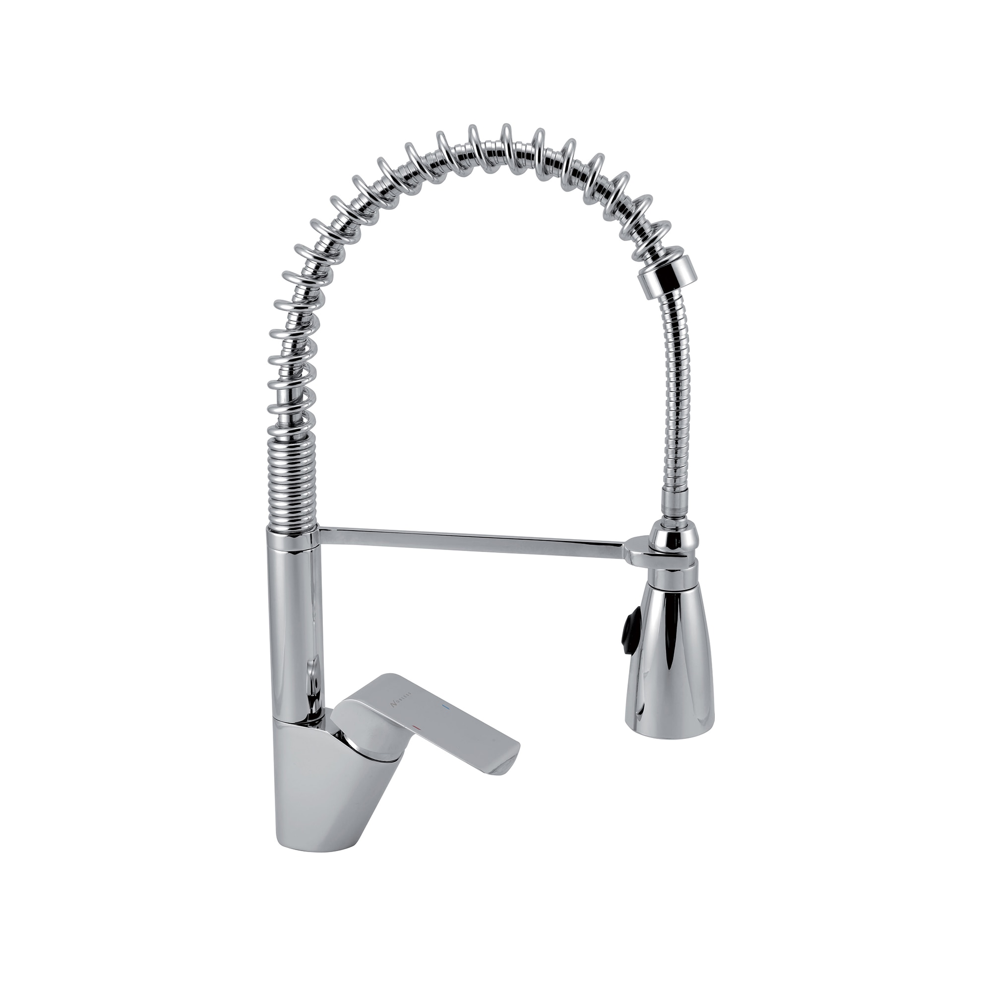 Baterie bucatarie Novaservis, dus extractibil, monocomanda, Crom