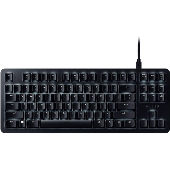 Tastatura gaming mecanica Razer BlackWidow Lite, switch Orange silent, iluminare alb, Negru