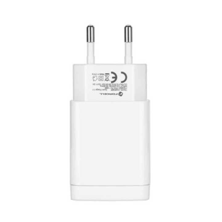 Incarcator Retea Forcell - Cablu iIncarcare USB type-C - 2,4A Functie Incarcare Rapida 3.0 / Alb