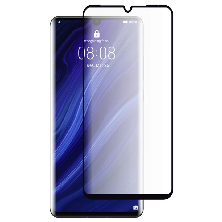 Folie Sticla Full Screen Pro+ pentru Huawei P30 Pro, 3D, Case Friendly, Negru
