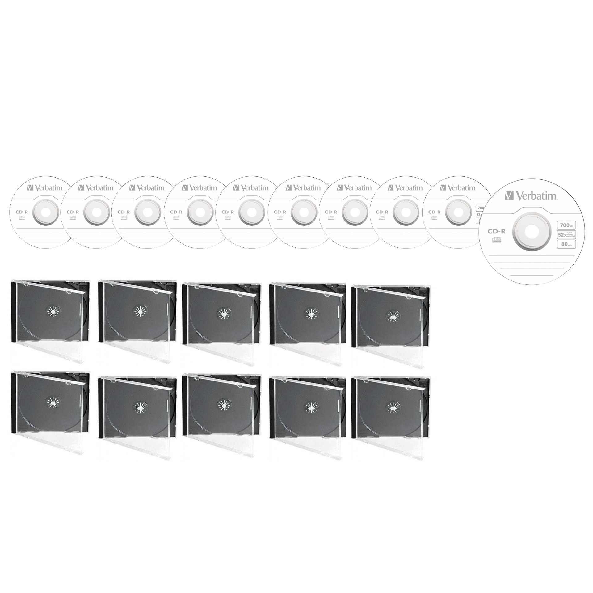 CD-R disc Verbatim 700MB/80minute 52x EXTRA PROTECTION 10 bucati cu carcasa jewel