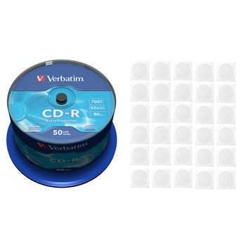 CD-R disc Verbatim 700MB/80minute 52x spindle EXTRA PROTECTION 50 bucati cu 50 plicuri CD-R disc Verbatim 700MB/80minute 52x spindle EXTRA PROTECTION 50 bucati cu 50 plicuri