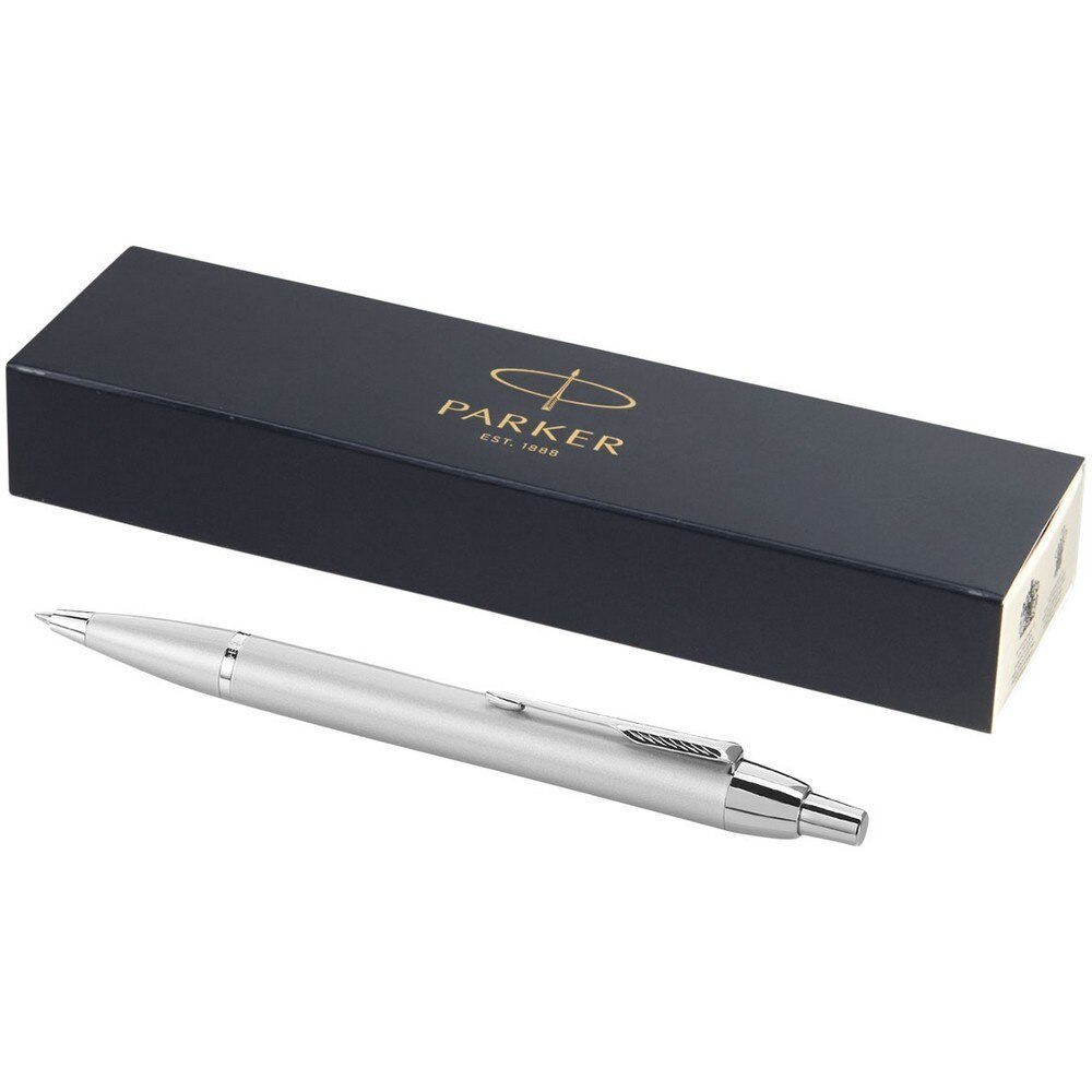 Pix clasic Parker IM, metal, argintiu, breloc inclus din piele ecologica si metal