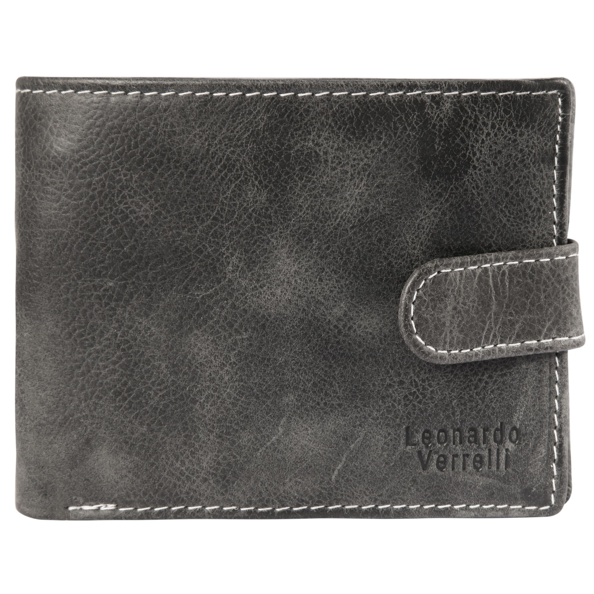 Portofel barbati, Leonardo Verrelli, protectie RFID, piele, negru antracit