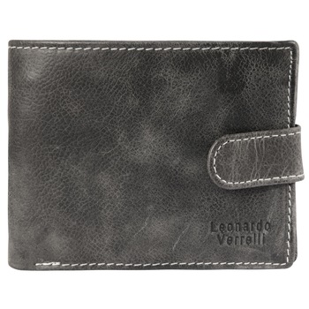 Portofel barbati, Leonardo Verrelli, protectie RFID, piele, negru antracit Portofel barbati, Leonardo Verrelli, protectie RFID, piele, negru antracit
