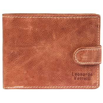 Portofel barbati, Leonardo Verrelli, protectie RFID, piele, maro cu capsa Portofel barbati, Leonardo Verrelli, protectie RFID, piele, maro cu capsa