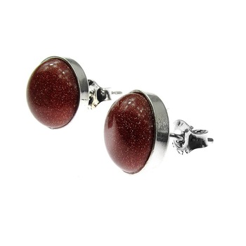 Cercei argint cu Piatra Soarelui maro 10 MM, GlamBazaar, 11 mm, cu Piatra Soarelui, Maro, tip cercei de argint 925 cu pietre naturale Cercei argint cu Piatra Soarelui maro 10 MM, GlamBazaar, 11 mm, cu Piatra Soarelui, Maro, tip cercei de argint 925 cu pietre naturale