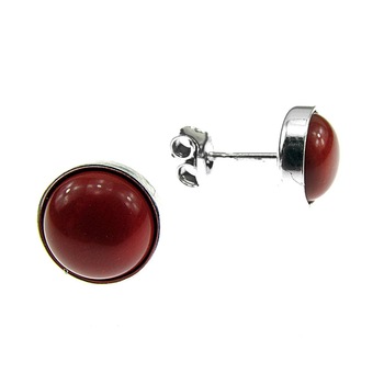 Cercei argint cu jasp rosu natural 8 MM, GlamBazaar, 9 mm, cu Jasp, Rosu, tip cercei de argint 925 cu pietre naturale Cercei argint cu jasp rosu natural 8 MM, GlamBazaar, 9 mm, cu Jasp, Rosu, tip cercei de argint 925 cu pietre naturale