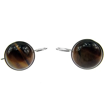 Cercei argint clasici cu ochi de tigru natural 10 MM, GlamBazaar, 11 mm, cu Ochi de tigru, Maro, tip cercei de argint 925 cu pietre naturale Cercei argint clasici cu ochi de tigru natural 10 MM, GlamBazaar, 11 mm, cu Ochi de tigru, Maro, tip cercei de argint 925 cu pietre naturale