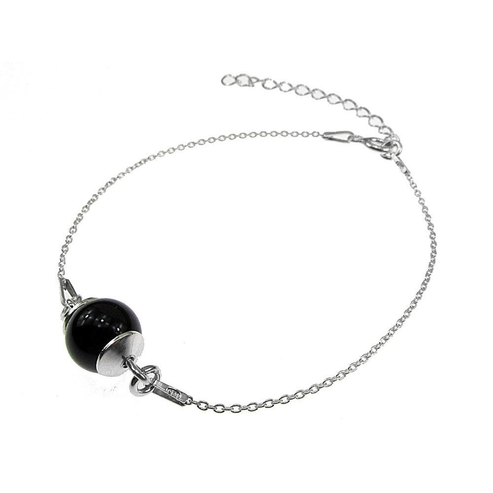 Bratara argint cu onix, GlamBazaar, 16.5 cm, cu Onix, Negru, tip bratara de argint 925 cu pietre naturale
