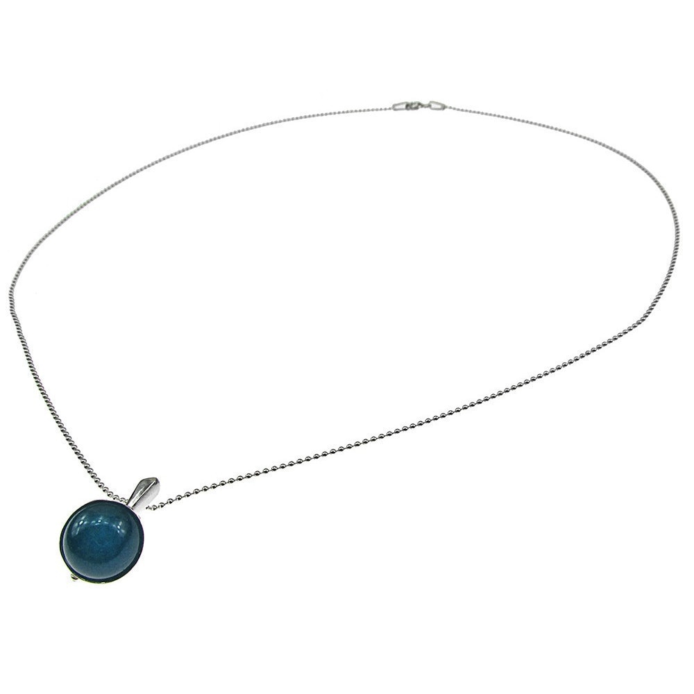 Lantisor argint cu pandantiv mic acvamarin 10 MM, GlamBazaar, 45 cm, cu Acvamarin, Bleu, tip colier de argint 925 cu pietre naturale