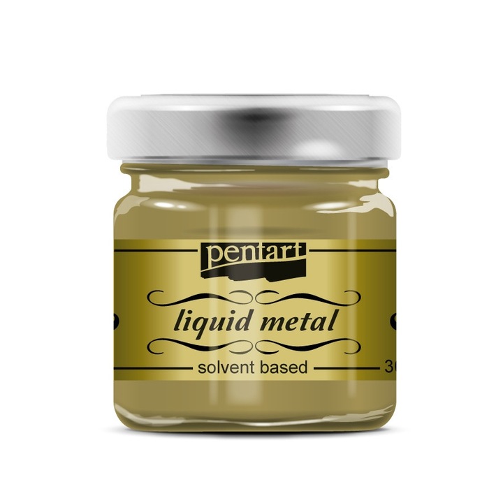 Vopsea metal lichid Pentart - Auriu, 30 ml