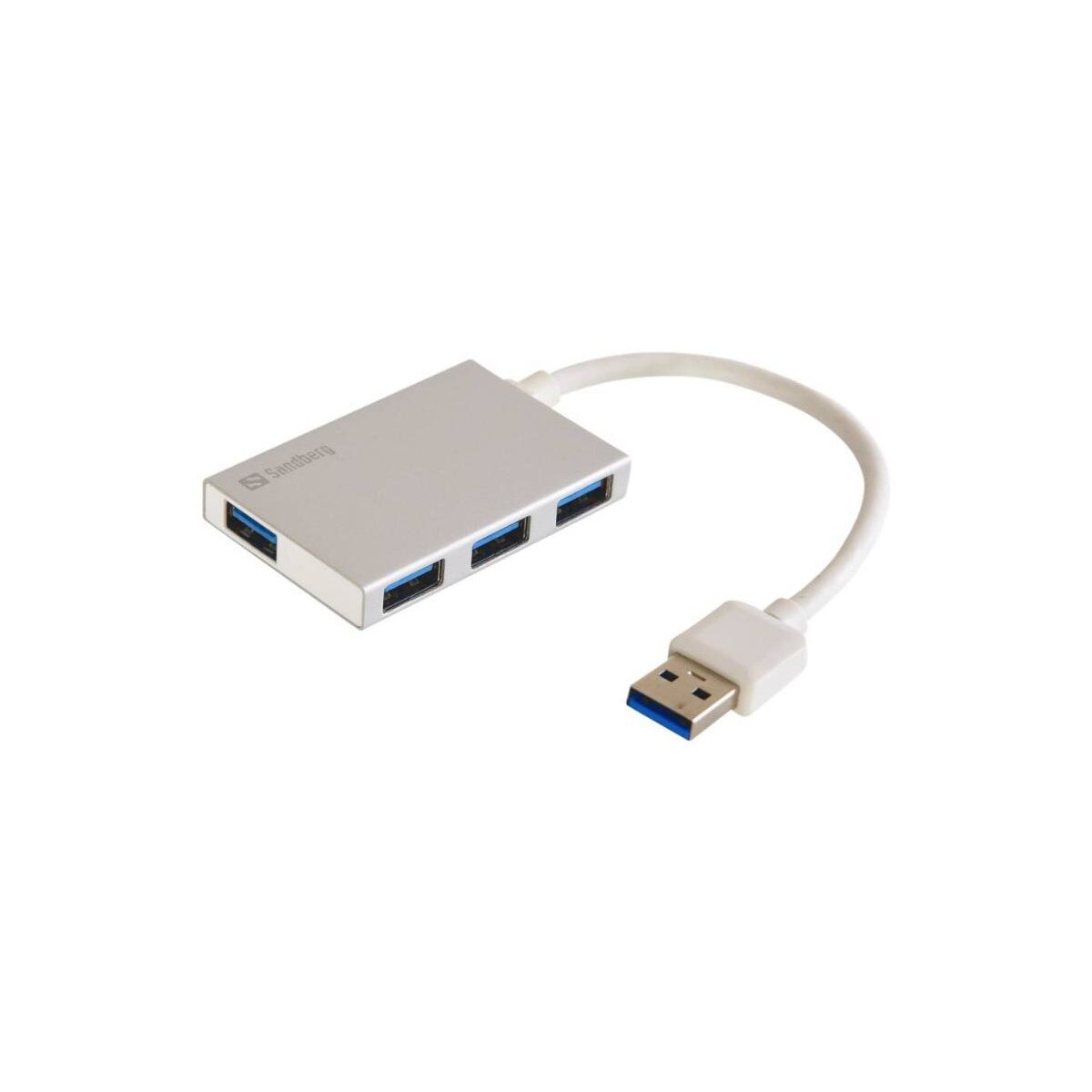 Accesoriu de retea pentru conectarea simultana a mai multor dispozitive , Sandberg , USB 3.0 4 porturi , alb