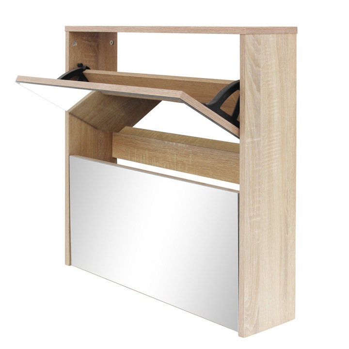 Шкаф за обувки vidaXL, кафяв, 63 x 17 x 67 cm