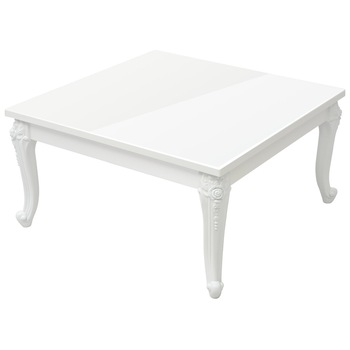 Masuta de cafea lucioasa, VidaXL, 80 x 80 x 42 cm, alb Masuta de cafea lucioasa, VidaXL, 80 x 80 x 42 cm, alb