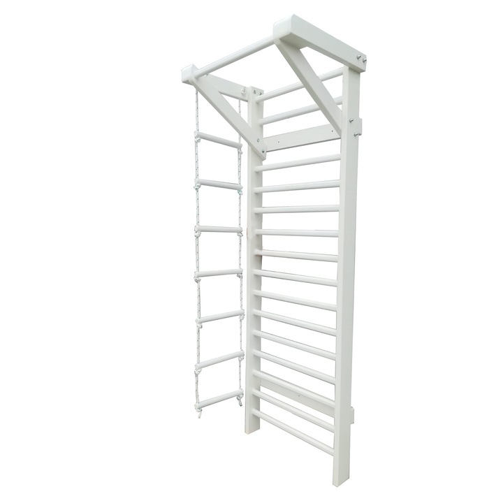 Spalier Gimnastica Multifunctional, 245x80 cm, M745AL, ALB, 15 BARE