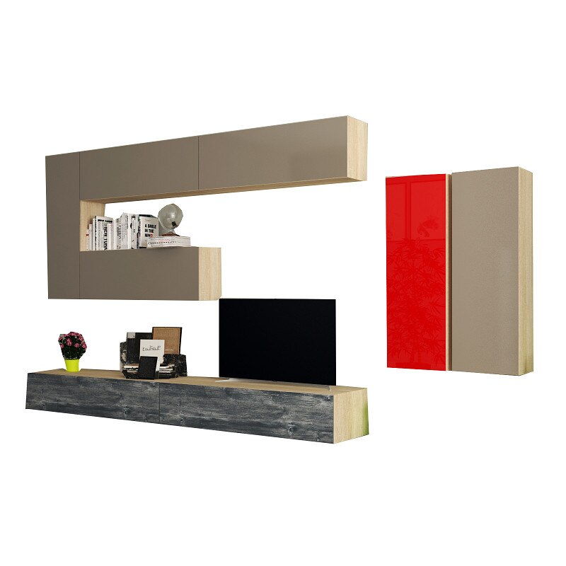 Set Mobilier Livingroom JOIN- 4, pal melaminat, 16 x 28 mm, Cant ABS 0.6 mm