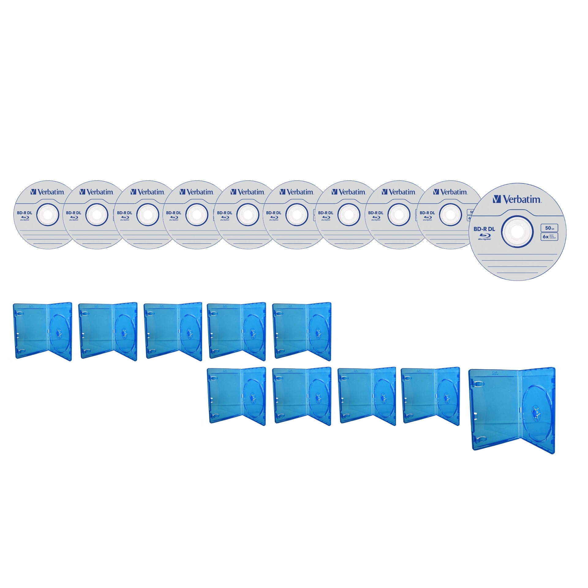 Blu-ray disc Verbatim 50GB 6x HardCoat 10 discuri cu carcasa blu-ray