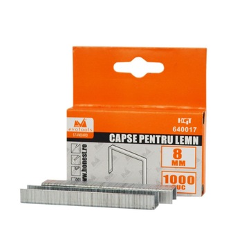 Capse pentru lemn 8x0.75 mm - 1000 buc Evotools Capse pentru lemn 8x0.75 mm - 1000 buc Evotools