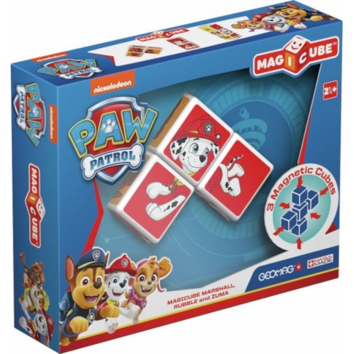 Set de constructie magnetic Geomag, Magicube - Paw Patrol, Marshall, Rubble si Zuma