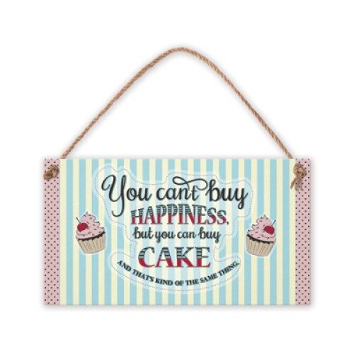 Placuta decorativa Vintage Sign, Simetro Books, cu mesaj haios - cake