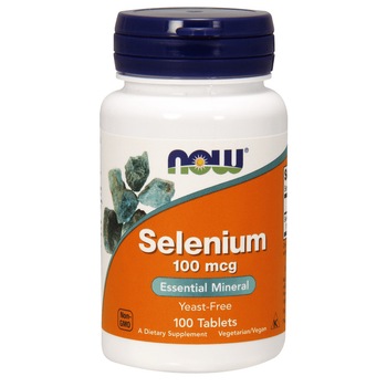 Supliment alimentar Seleniu 100mcg, NOW foods, 100 tablete Supliment alimentar Seleniu 100mcg, NOW foods, 100 tablete