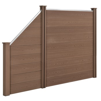 Set Olimp gard WPC 1 panou patrat si 1 panou inclinat AAWP-9901, neu.holz,183 x 277 cm, lemn/plastic, maro Set Olimp gard WPC 1 panou patrat si 1 panou inclinat AAWP-9901, neu.holz,183 x 277 cm, lemn/plastic, maro