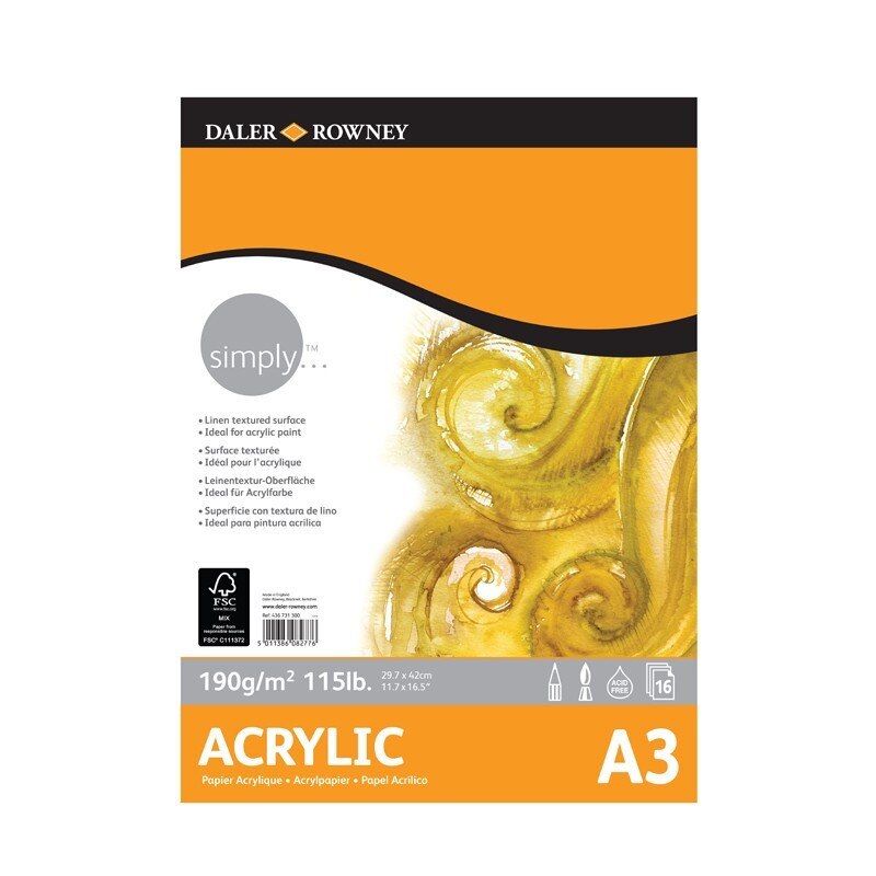 Bloc acrilic Simply A3 Daler Rowney