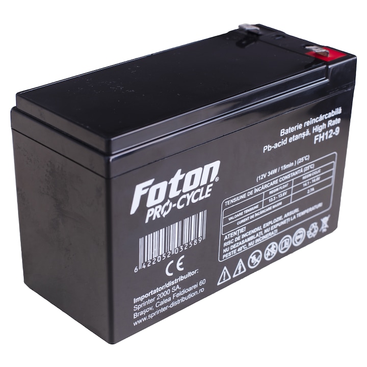 Foton FH12-9 HR 12V 9Ah оловна батерия, висока скорост, AGM VRLA