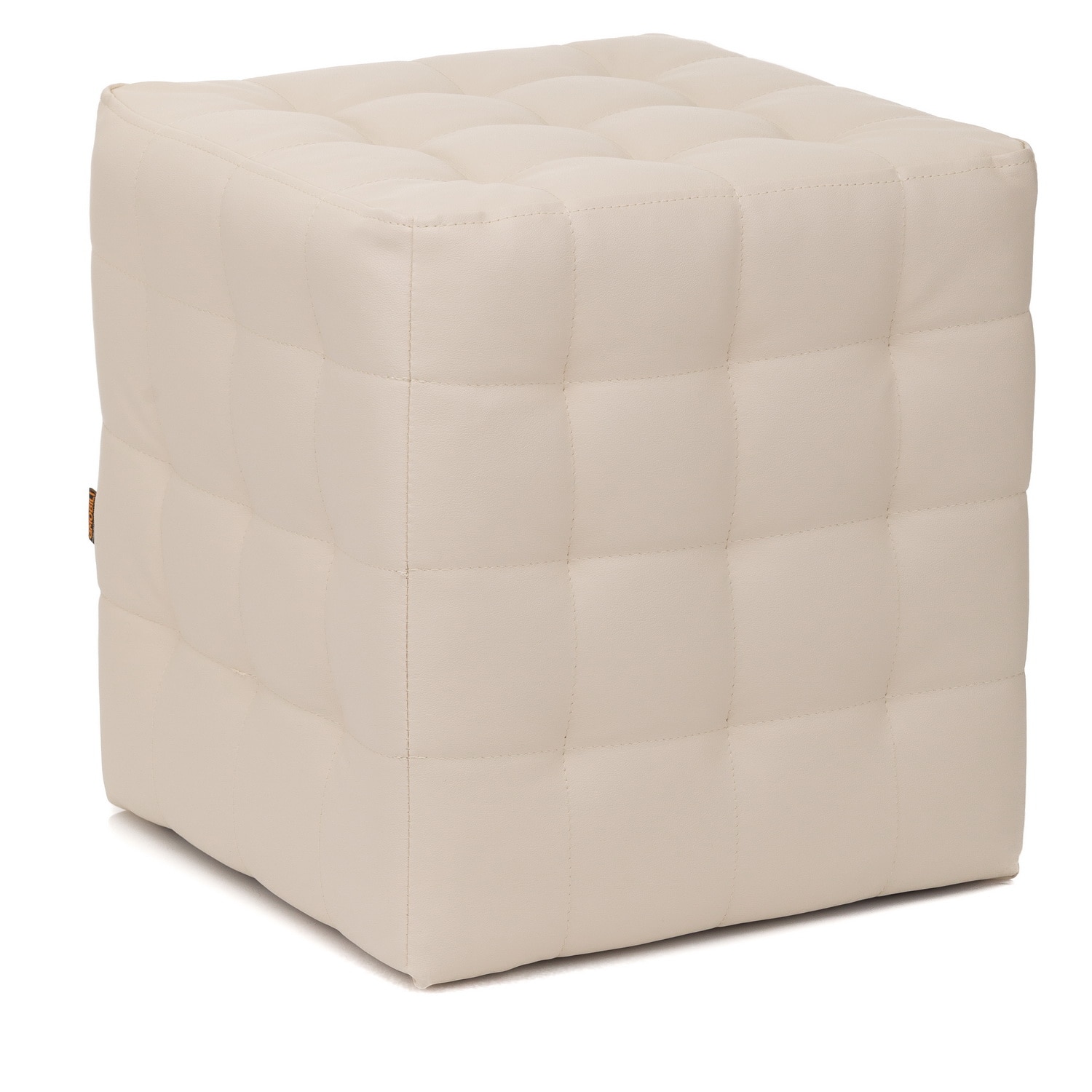 Taburet QMOBILI Bump Crem, piele ecologica, tip cub