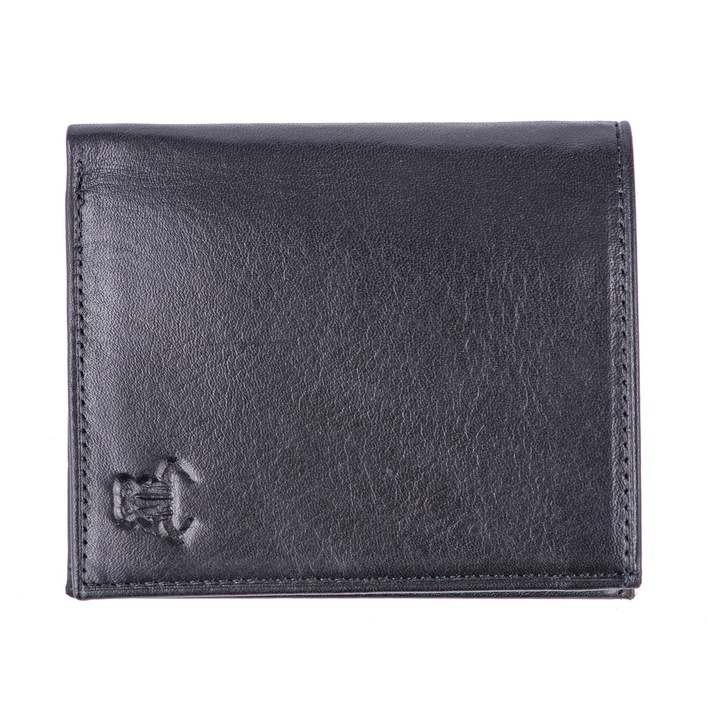 Мъжки тънък кожен портфейл, Toro Nero, портфейл Tower