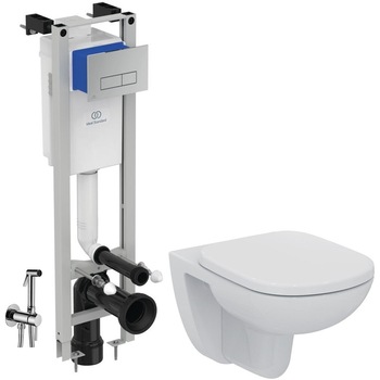 Set 3 in 1 Vas wc Suspendat Ideal Standard Tempo Rimless + Capac softclose + Rezervor Ideal Standard + Paffoni cu dus igienic Set 3 in 1 Vas wc Suspendat Ideal Standard Tempo Rimless + Capac softclose + Rezervor Ideal Standard + Paffoni cu dus igienic