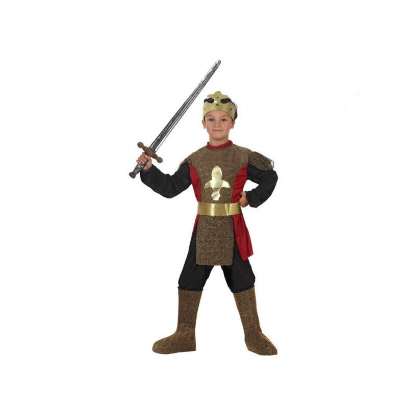 Costum carnaval copii Rege,Print cu coroana aurie,3-4ani, Funny Party Shop