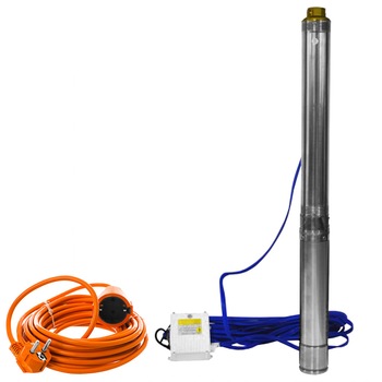 Pachet pompa submersibila ROTAKT 4STM6-14, putere 1500 W, debit 6.6 m³/h, inaltime maxima refulare 105 m + Cadou prelungitor 10m AgroPro Pachet pompa submersibila ROTAKT 4STM6-14, putere 1500 W, debit 6.6 m³/h, inaltime maxima refulare 105 m + Cadou prelungitor 10m AgroPro