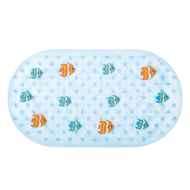 Covor de baie cu pesti , anti-alunecare , ATS , oval multicolor, pentru copii sau adulti