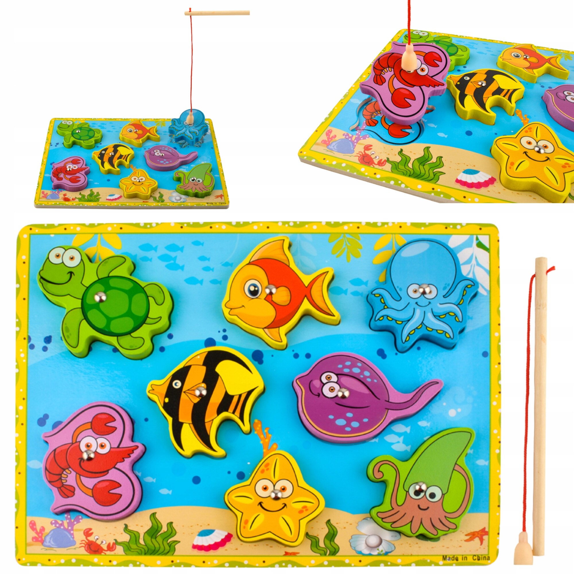 Set de pescuit, undita pentru copii cu accesorii, pestisori si diverse  animale acvatice, 13073 - Vivre