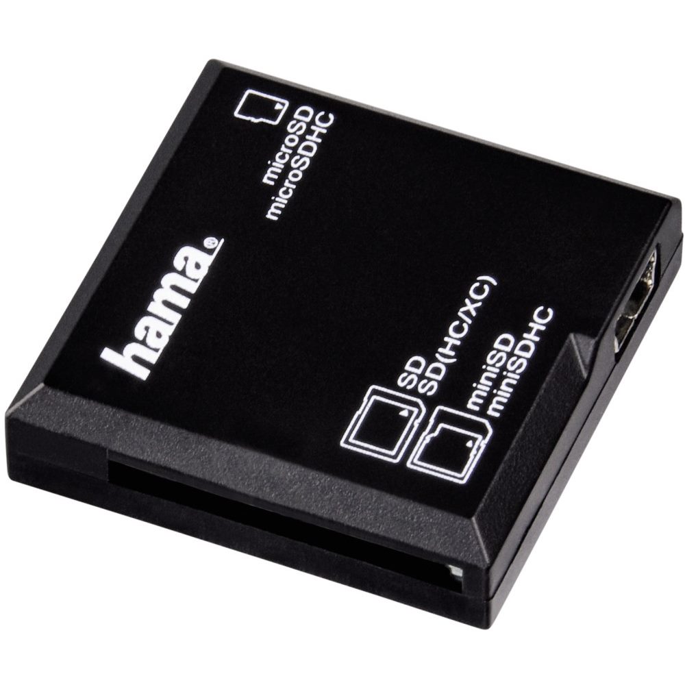 Cititor card Hama USB 2.0, SD/microSD, Negru