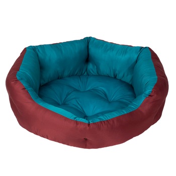 Pat pentru caini si pisici, visiniu cu turcoaz, 58 x 58 cm Pat pentru caini si pisici, visiniu cu turcoaz, 58 x 58 cm