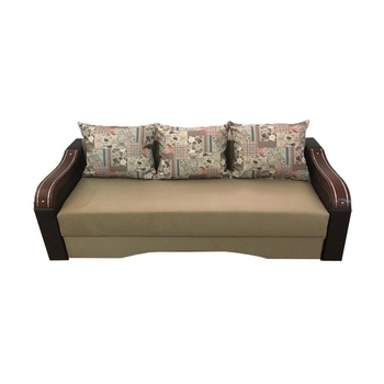Canapea fixa Eco Ornament, MobAmbient, Crem Wenge, material textil si piele ecologica, extensie din plasa de arcuri tip relaxa, cu lada de depozitare, 3 perne mari incluse, 220 x 140 cm Canapea fixa Eco Ornament, MobAmbient, Crem Wenge, material textil si piele ecologica, extensie din plasa de arcuri tip relaxa, cu lada de depozitare, 3 perne mari incluse, 220 x 140 cm