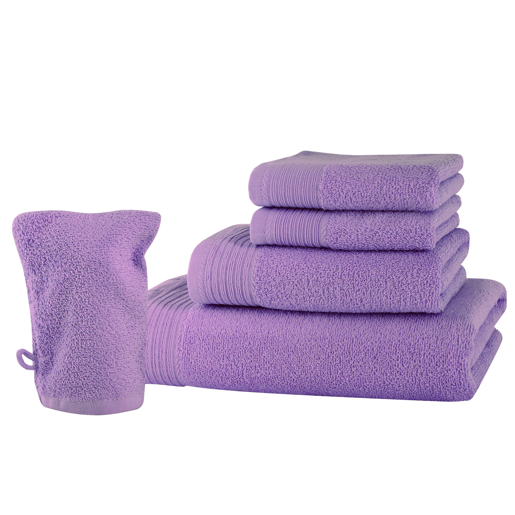 Set baie 5 produse Classic Collection, Lavanda, 100% bumbac Terry Selection