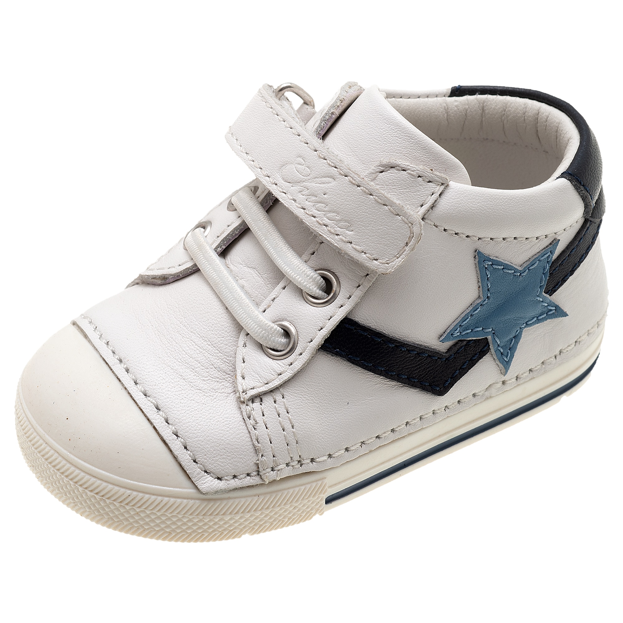 Tenisi copii Chicco Gregory, piele naturala, bleu deschis, 61444, Albastru, 18 EU